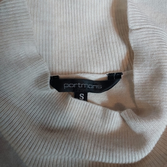 Portmans Phoebe Peplum Knit sweater size 10/8. Off-white turtle-neck sweater - Picture 7 of 7